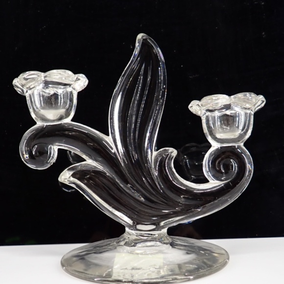 Duncan & Miller Other - Duncan and Miller Canterbury Glass Candle Holder Candelabra Double Vintage 1937